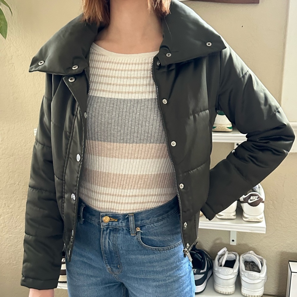 Olive green puffer